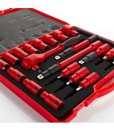 SET CLÉ A DOUILLE 1/2" 20 PIÈCES ISOLÉES