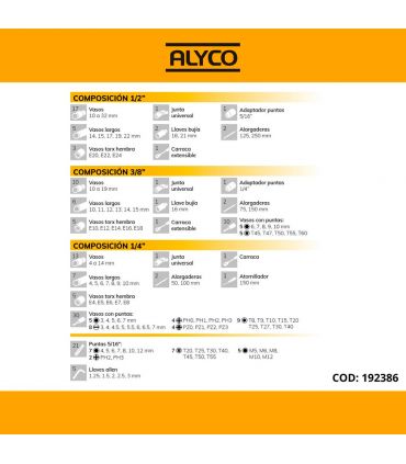 SET DE DOUILLES 1/4" 1/2" 3/8" 155 PIÈCES