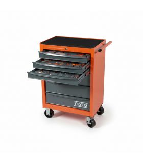 GRAND CHARIOT ALYCO ORANGE 6 TIROIRS AVEC 162 OUTILS
