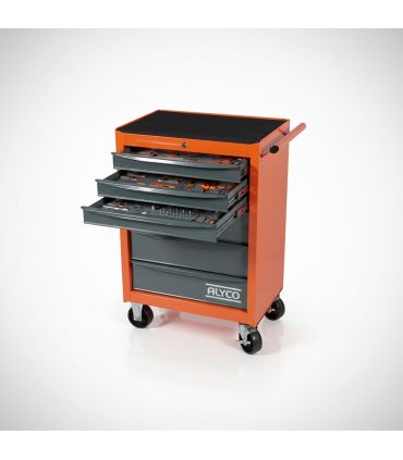 CHARIOT AVEC PORTE ALYCO ORANGE AVEC 68 OUTILS