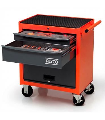 CHARIOT AVEC PORTE ALYCO ORANGE AVEC 68 OUTILS
