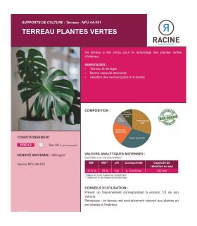 Terreau plantes vertes, 10 sacs de 50L - PRO12-10x50