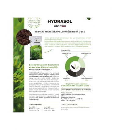 Terreau plantation Hydrasol, 84 sacs de 20 litres - PRO152-84x20