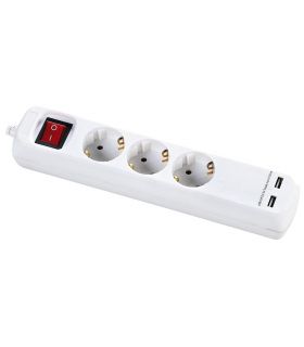 Multiprise avec interrupteur 3 fiches et 2 ports usb avec câble 3x1,5 1,4 mètres alyco ALYCO 199433