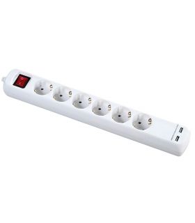 Multiprise avec interrupteur 3 fiches et 2 ports usb avec câble 3x1,5 1,4 mètres alyco ALYCO 199433