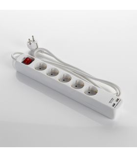 Multiprise avec interrupteur 3 fiches et 2 ports usb avec câble 3x1,5 1,4 mètres alyco ALYCO 199433