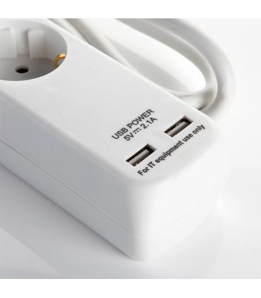 Multiprise avec interrupteur 6 fiches et 2 ports usb, câble 3x1,5 1,4 mètre alyco ALYCO 199436