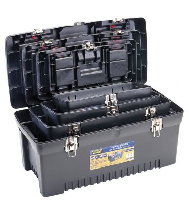 Pack 4 boîtes plastique avec plateaux ALYCO 192765