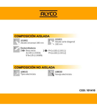 Set 9 outils isolés dans housse en nylon ALYCO 101410