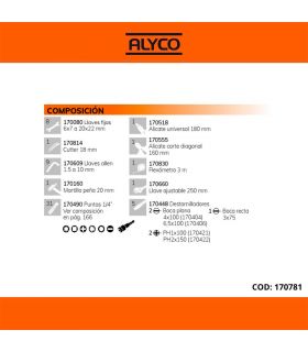 Boîte métallique alyco orange 470 mm avec 59 outils alyco orange ALYCO 170781