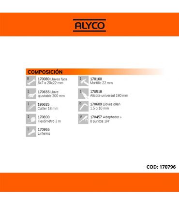 Boîte outils en plastique 33 pièces alyco orange ALYCO 170796