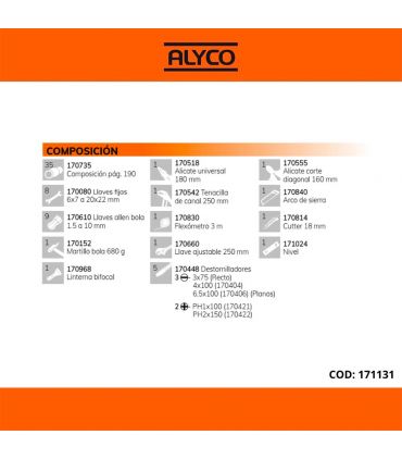 Boîte à outils 5 plateaux 68 pcs alyco orange ALYCO 171131