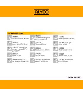 Boîte à outils 3 plateaux 85 pièces ALYCO 192732