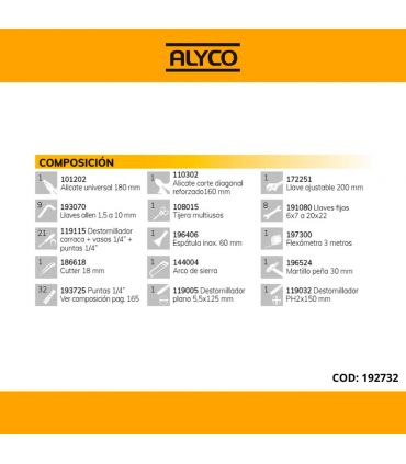 Boîte à outils 3 plateaux 85 pièces ALYCO 192732