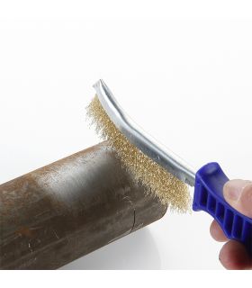 Brosse en acier plaqué laiton m/plastique ALYCO 197555