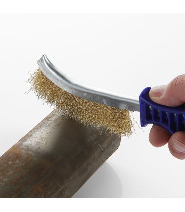 Brosse en acier plaqué laiton renforcé m/plastique ALYCO 197556