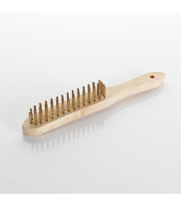Brosse en acier plaqué laiton m/bois ALYCO 197560
