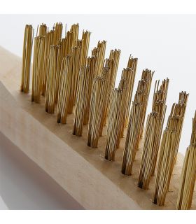 Brosse en acier plaqué laiton m/bois ALYCO 197560