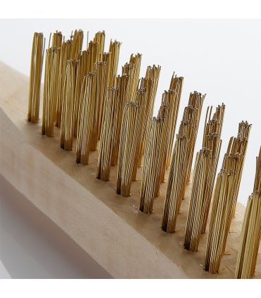Brosse en acier plaqué laiton m/bois ALYCO 197560