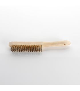 Brosse en acier plaqué laiton m/bois ALYCO 197560