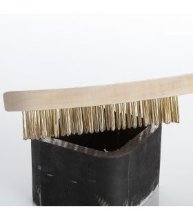 Brosse en acier plaqué laiton m/bois ALYCO 197560