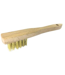 Mini brosse en acier plaqué laiton m/plastique ALYCO 197561