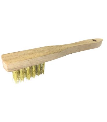 Mini brosse en acier plaqué laiton m/plastique ALYCO 197561