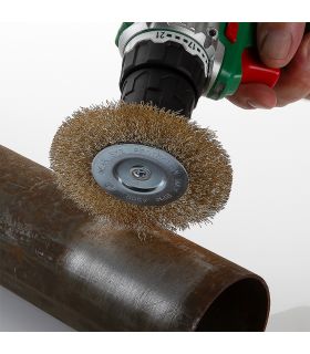 Cr10 brosse circulaire métallique av/tige 75 mm ALYCO 197632