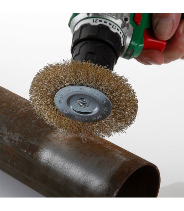 Cr10 brosse circulaire métallique av/tige 75 mm ALYCO 197632