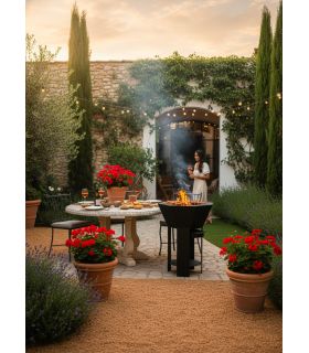 Braséro nu extérieur AKNOR, acier, thermolaqué, 60cm de diamètre - Jardin d'Acier RLD-AK-60