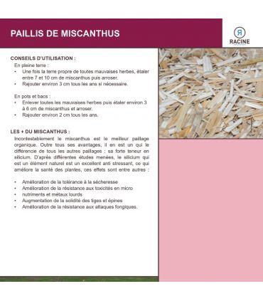 Paillis de miscanthus pour retenir l'eau - balle de 150 litres pour 4m²