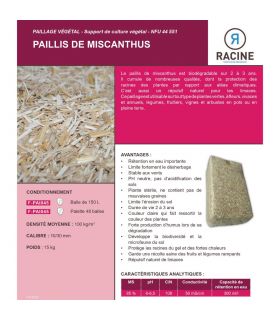 Paillis de miscanthus pour retenir l'eau - balle de 150 litres pour 4m²