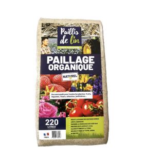 Paillis de lin, organique et naturelle pour jardins potagers, 21 balles de 220l - F-PAI058-21x220