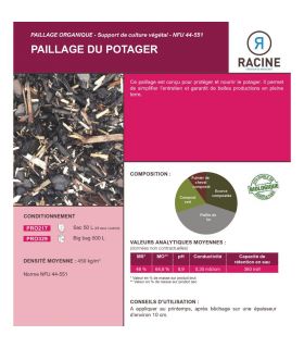 Paillage organique du potager 100% naturel, 48 sacs de 50 l - PRO217-48x50L