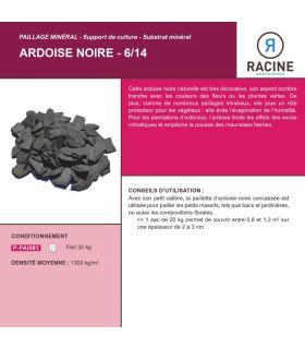 Paillage minéral ardoise noire 6/14mm, 30 filets de 20 kg - F-PAI081-30x20