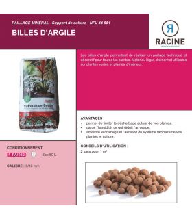 Paillage minéral billes d'argile 8-16 triple action, 33 sacs de 50l - F-PAI052-33x50