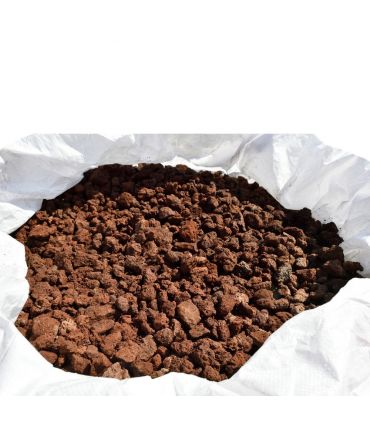 Paillage minéral en pouzzolane rouge 20/40mm, sac de 20 litres - KOM34