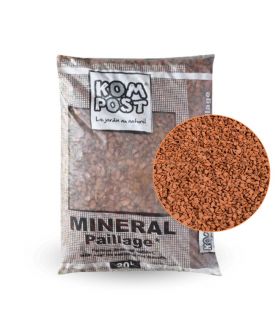 Paillage minéral décoratif en brique pilée 10/25mm, sac de 20 litres - KOM36