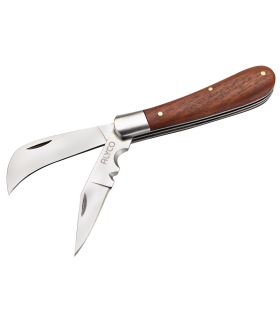 Couteau double lame inox. manche bois ALYCO 101276