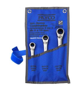 Set 3 clés à mâchoire en étoile 4 en 1 b/nylon ALYCO 191640