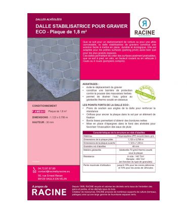 Barrière anti-racines en polypropylène 10x1,8m RACINE F-AME041-10x1.8