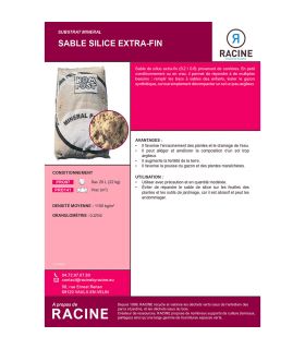 Sable siliceux pour drainage racinaire 10x20L RACINE PRO97-10x20