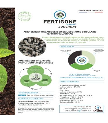 Amendement compost organique du sol 25kg RACINE PRO156