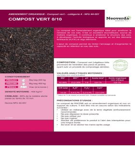 Compost vert bio activation biologique du sol 400kg RACINE PRO388