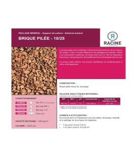 Brique concassée pour drainage décoratif 10x20L RACINE KOM36-10x20