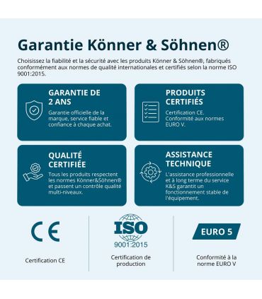 Générateur inverter bi carburation essence/gaz 6500W moteur de 306cc KÖNNER & SÖHNEN KS 6500iEG