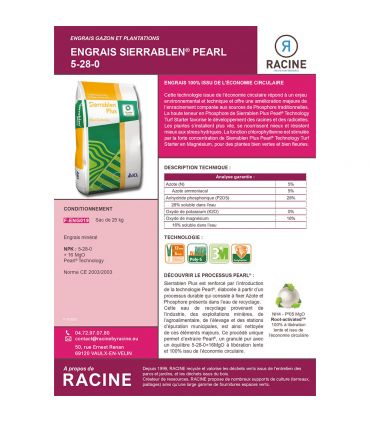 Engrais NPK pour équilibre nutritif 25kg RACINE F-ENG019