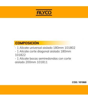Set 3 pinces isolées boîte plastique ALYCO 101860