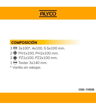 Set de 8 tournevis isolés ALYCO 119335