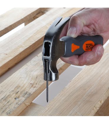 Marteau arrache-clou courbé américain 220 g. série courte manche en fibre de verre alyco orange ALYCO 170145